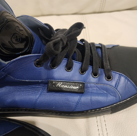 Viktor&Rolf men high sneakers; size 12, color blue/black - Picture 6 of 12